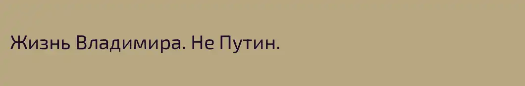 Жизнь Владимира. Не Путин.